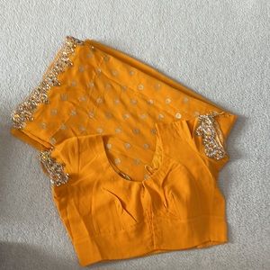 Golden yellow saree